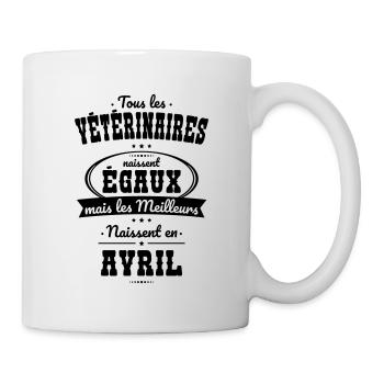 Vétérinaires égaux meilleurs naissent en Avril - Mug blanc - blanc - Droite