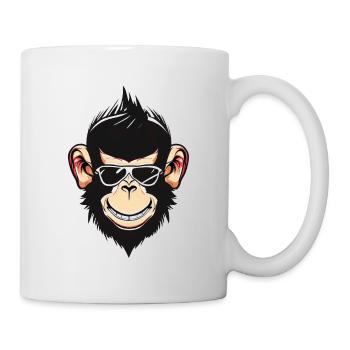 Cooler Schimpanse Rock 'n' Roll 50er - Tasse - Weiß - Rechts