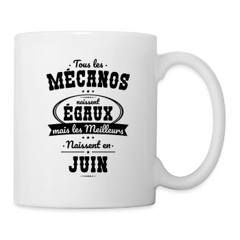 Mécanos égaux meilleurs naissent en Juin - Mug blanc - blanc - Droite