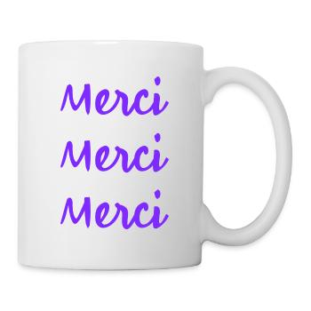 MERCI. THANKS. THANK YOU. ANNIVERSAIRE. NAISSANCE. - Mug blanc - blanc - Droite