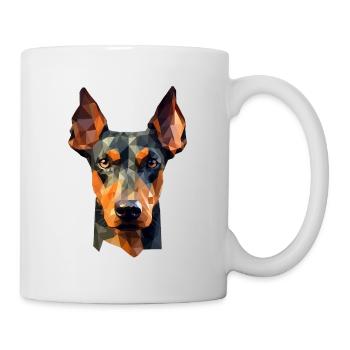 Doberman - Polygon Dog Design - Mug - white - Right
