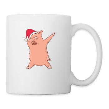 Weihnachtsschwein Dab - Tasse - Weiß - Rechts
