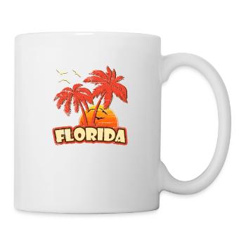 Florida Vintage-Sonnenuntergang - Tasse - Weiß - Rechts