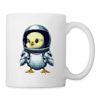 Huhn und Küken Astronauten, Kreatives - Tasse - Weiß - Rechts