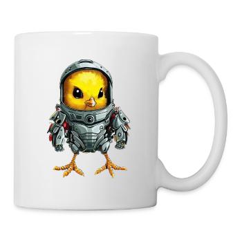 Chicken in Mech Suit, Futuristic Robot Design - Mug - white - Right