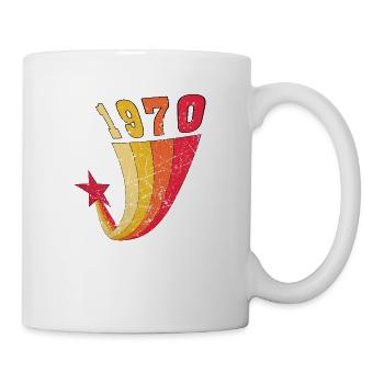 1970 retro cumpleaños arco iris vintage estrella - Mug blanc - blanc - Droite