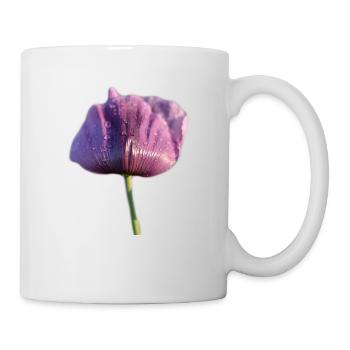Mohnblume mit Regentropfen - Tasse - Weiß - Rechts