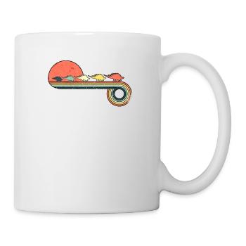 Stegosaurus Dinosaurier Vintage Sonnenuntergang - Tasse - Weiß - Rechts