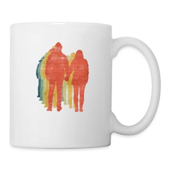 Romantische Liebespaar Retro Vintage Farbe - Tasse - Weiß - Rechts