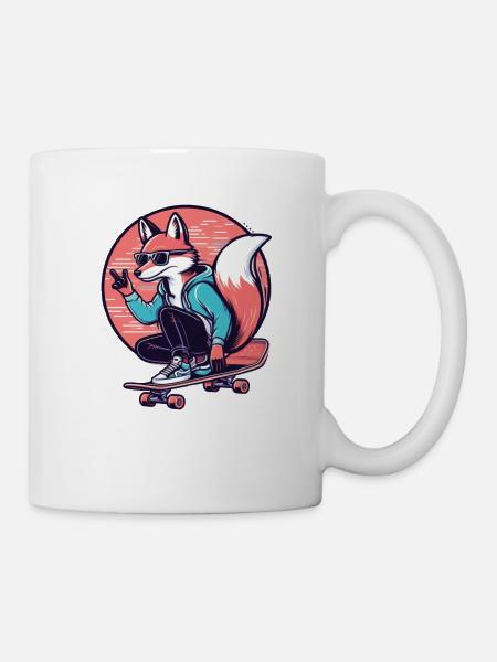 Skater-Fuchs - Tasse - Weiß