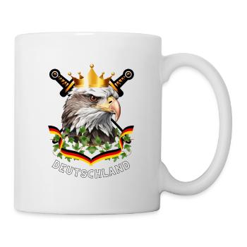 Deutschland Motiv mit Bannerschleife und Adler - Tasse - Weiß - Rechts