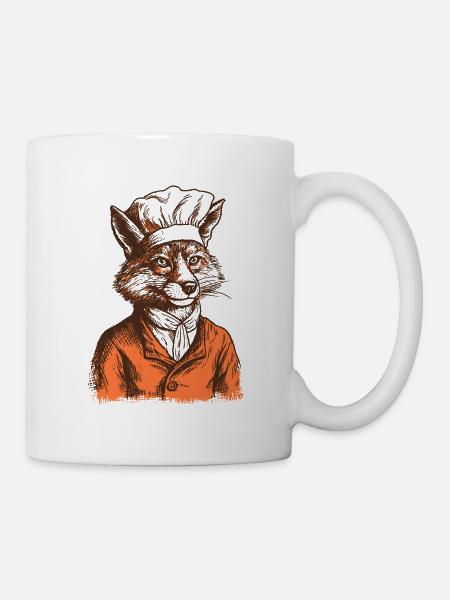 Der Fuchs-Koch - Tasse - Weiß