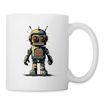 Retro-Stil Roboter - Tasse - Weiß - Rechts