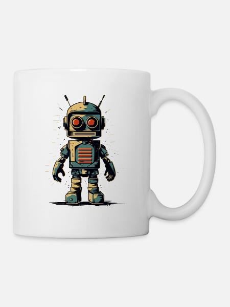 Robot de style rétro - Mug blanc - blanc