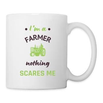 I'm a farmer humor tractor farming - Mug - white - Right