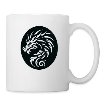 Tribal Dragon Black and White - Mug - white - Right