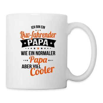 Lkw-fahrender Papa wie normaler Papa viel cooler - Tasse - Weiß - Rechts