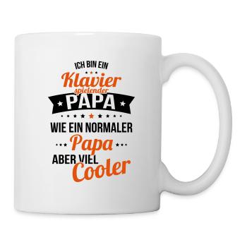 Klavierspielender Papa wie normaler Papa cooler - Tasse - Weiß - Rechts