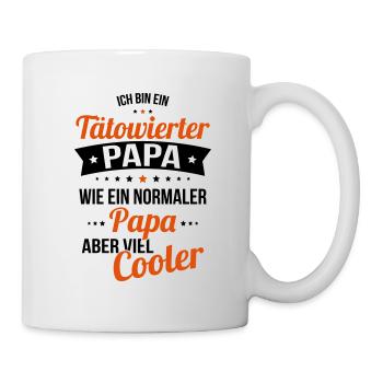 Papa tatoué beaucoup plus cool comme un papa normal - Mug blanc - blanc - Droite