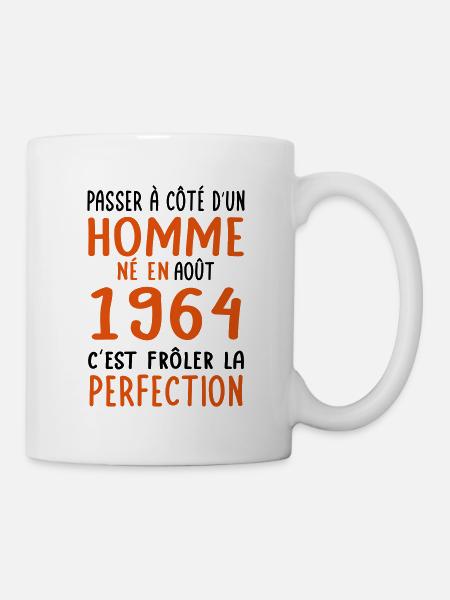 Anniversaire 60 ans - Né en Août 1964 - Mug blanc - blanc