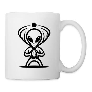 Alien Baseball Player UFO Baseball Sports - Mug - white - Right