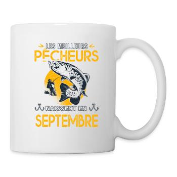 pêcheur Anniversaire Septembre cadeau pêche - Mug blanc - blanc - Droite