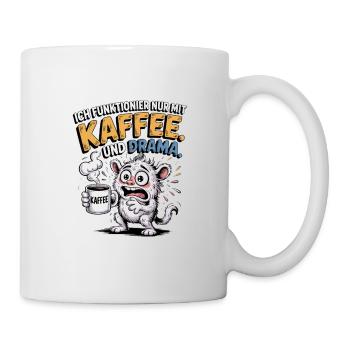 Kaffee und Chaos im Büro süßes Koffeein Monster - Tasse - Weiß - Rechts