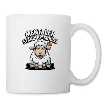 Mentaler Stand-By-Modus – Lustiges Schaf-Motiv für - Tasse - Weiß - Rechts