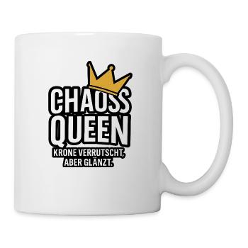 Chaos Queen. Krone verrutscht, aber glänzt. - Tasse - Weiß - Rechts