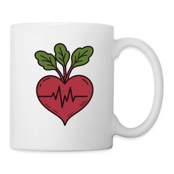Rote Bete schlägt mit einem gesunden Herzen - Tasse - Weiß - Rechts