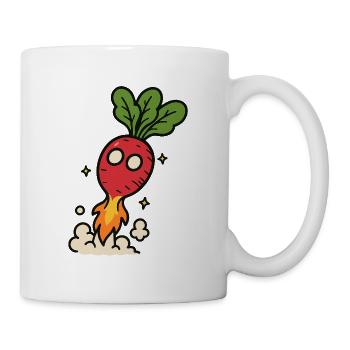 Décollage de fusée de radis - Mug blanc - blanc - Droite