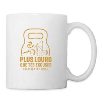 Heavier Than Your Excuses – Kettlebell Motivation - Mug - white - Right