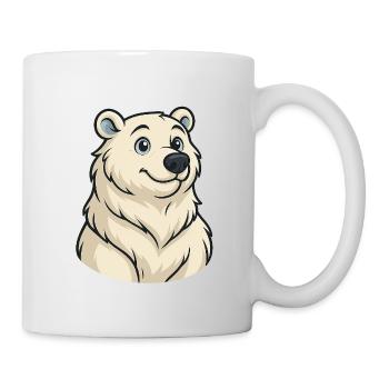 Polar Bear Cartoon Cuddle Friend - Mug - white - Right