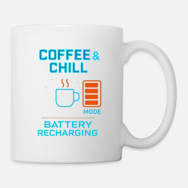 Recharge de la batterie café et froid - Mug blanc - blanc