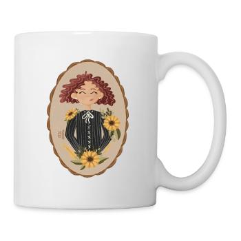 Portrait ovale Sunflower Love - Mug blanc - blanc - Droite