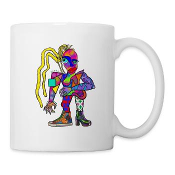 Vibrant Cubism Portrait Street Style - Mug - white - Right