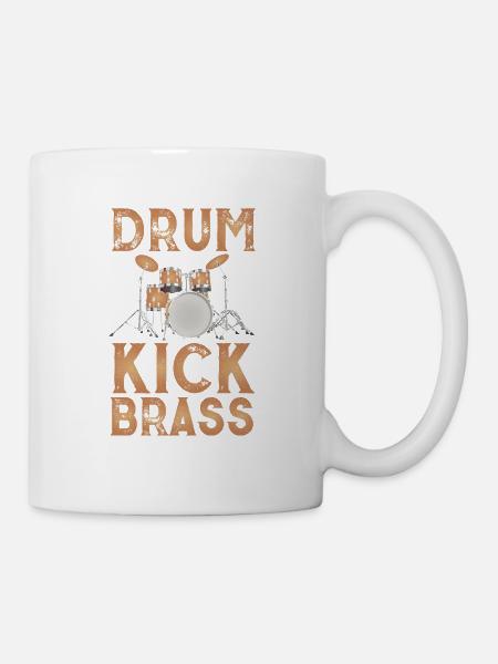 Trommel Design Braun - Tasse - Weiß