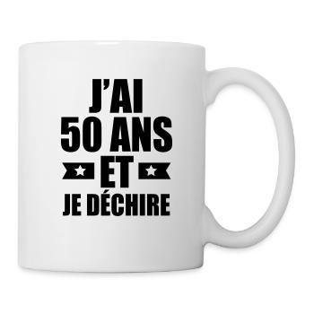 j'ai 50 ans et je déchire - Mug blanc - blanc - Droite