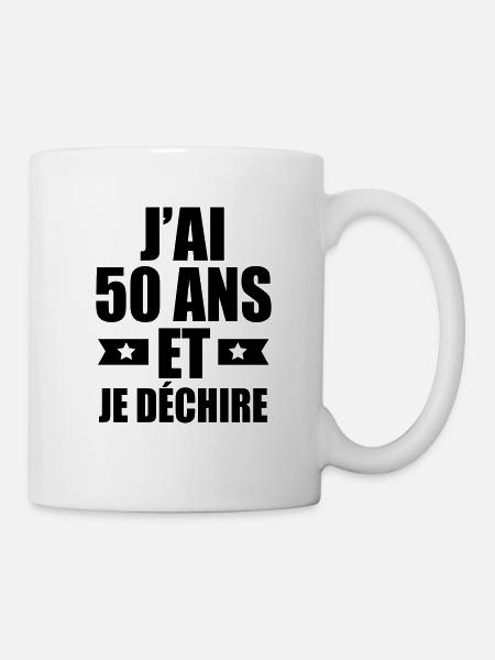 j'ai 50 ans et je déchire - Mug blanc - blanc