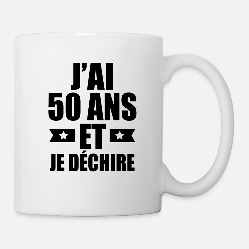 j'ai 50 ans et je déchire - Mug blanc - blanc