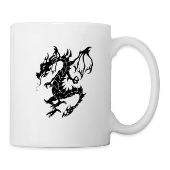 Drache in Schwarz - Tasse - Weiß - Rechts