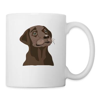 Brauner Labrador - Tasse - Weiß - Rechts