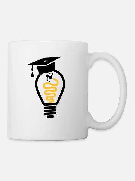 Mouche de mortier ampoule - cadeau de graduation - Mug blanc - blanc