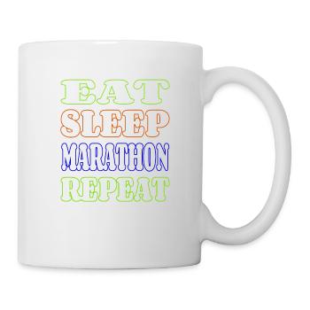 Eat sleep marathon repeat - Mug - white - Right