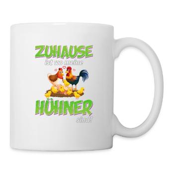 Zuhause ist wo meine Hühner sind | Landwirtin - Tasse - Weiß - Rechts