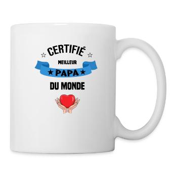 certifié meilleur papa du monde cadeau - Mug blanc - blanc - Droite