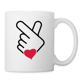 Korea v finger, wave or Korean hand. k-pop - Mug - white - Right