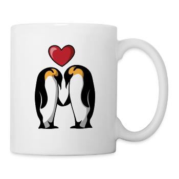 Couple pingouin Penguin couple - Couple amoureux - Amoureux - Mug blanc - blanc - Droite