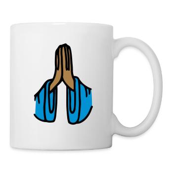 Prayer Gratitude Folded Hands Meditation Pray - Mug - white - Right