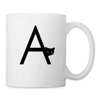 Buchstabe A mit Katze - Tasse - Weiß - Rechts
